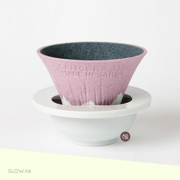 COFIL Fuji 有田燒 滴漏式手沖陶瓷咖啡濾杯 - 粉紅色