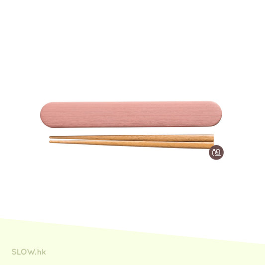 SHOWA 簡約系列 木製筷子盒套裝 粉色